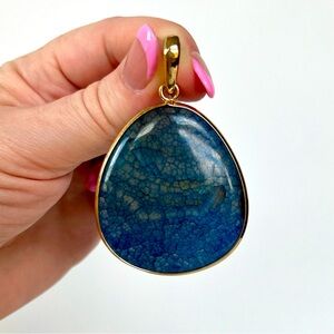 Blue Quartz Agate Pendant for Necklace
